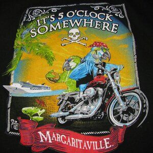 Jimmy Buffet Margaritaville Womans Small T Shirt Parrot Head 5 o'clock somewhere